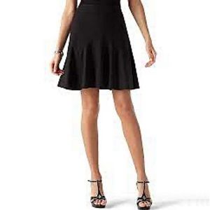 White House Black Market Seamed Pleated Fit & Flare Skirt in Black